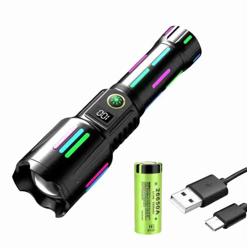 Lanterna Tática LED Potente Canhão De Luz Recarregável - Imagem 8