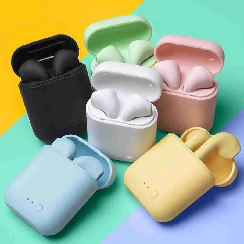 Fone de Ouvido Sem Fio Mini Inpods i12 Bluetooth com Microfone Colorido Fosco