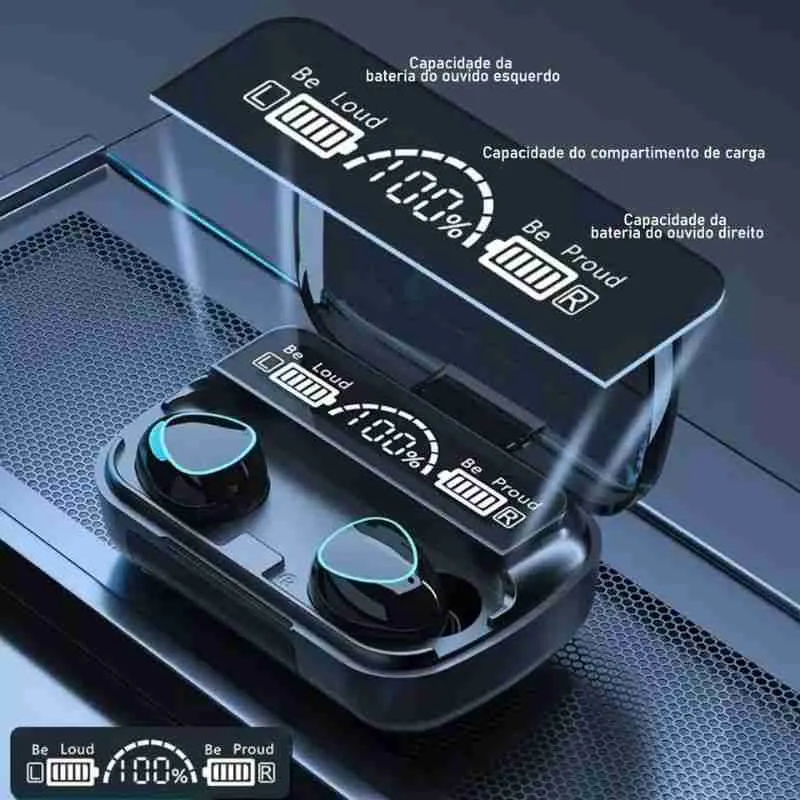 Fone De Ouvido Sem Fio Bluetooth M10 Touch Display LED - Imagem 9
