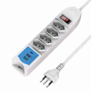 Extensão Tomada Filtro De Linha Com 4 Tomadas 2 USB E 1 Tipo-C