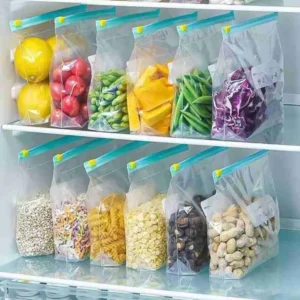 Saco Para Alimentos Reutilizável Com Fecho Zip – 10 Peças