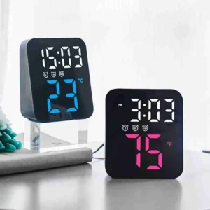 Relógio Digital De Mesa E Parede LED Com Despertador E Temperatura