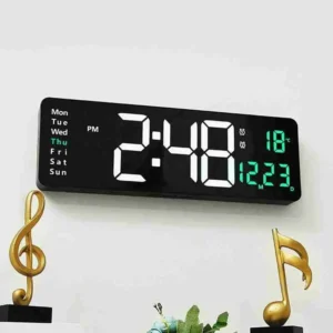 Relógio De Parede LED Digital Grande Com Controle Remoto Calendário Temperatura
