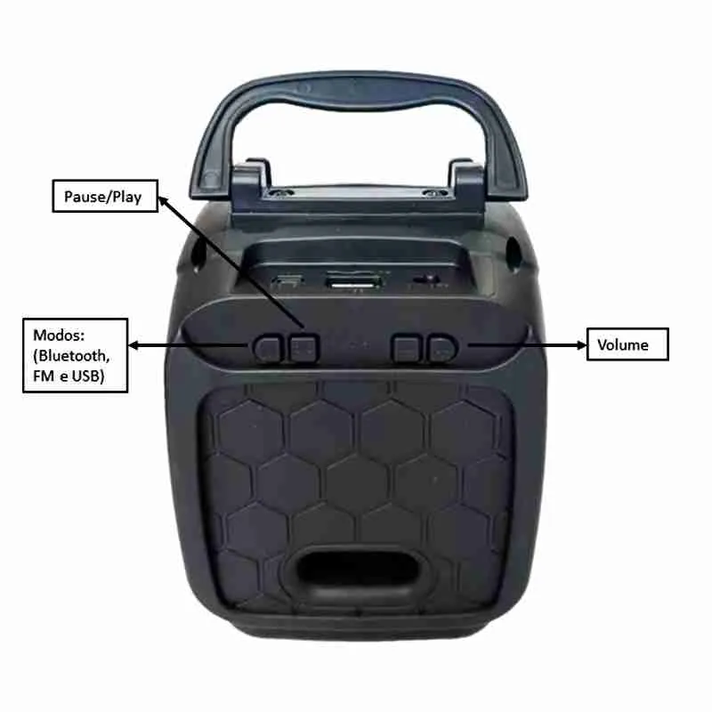 Mini Caixa De Som Bluetooth Com Radio FM E Led - Imagem 7
