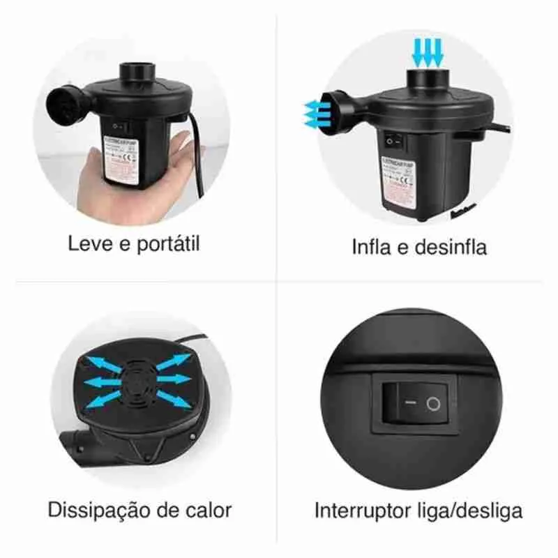 Inflador Elétrico Bomba De AR - Imagem 7