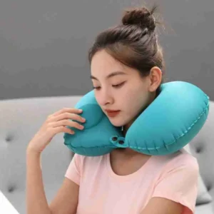 Almofada Travesseiro Pescoço Viagem Confortável Inflável