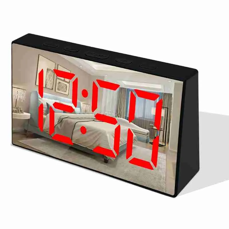 Relógio Led Digital De Mesa Com Espelho - Imagem 5