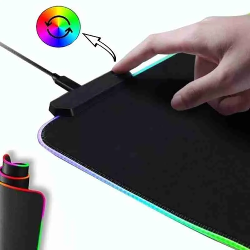 Mouse Pad Gamer Com Borda Iluminada LED RGB 7 Cores – 35,7cm x 25,5cm - Imagem 5