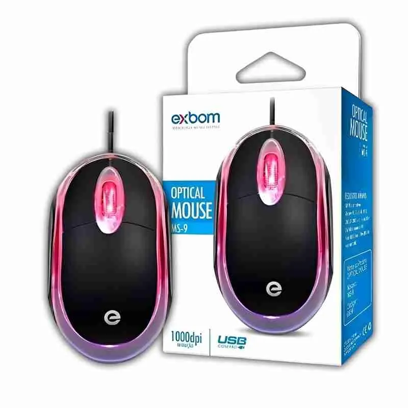 Mouse Com Fio MS-9 Com LED Vermelho - Imagem 3