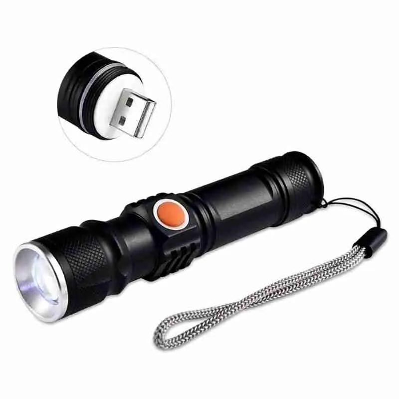 Mini Lanterna LED Tática Potente Recarregável USB C/ Zoom - Imagem 6