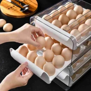 Porta Ovos Gaveteiro Duplo Capacidade 32 Ovos