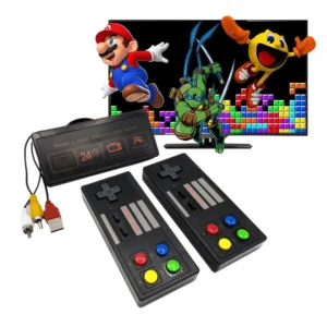 Extreme Mini Videogame Box Stick com 3000 Jogos 8-Bits + 2 Controles Sem Fio