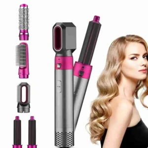 Escova Secador Modelador Alisador Elétrico Ar Quente 5 Em 1