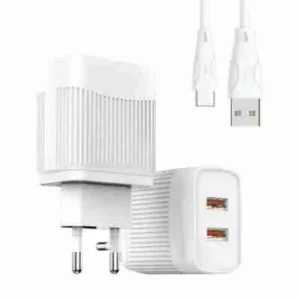 Carregador 5.1A 2 USB Tipo C Turbo