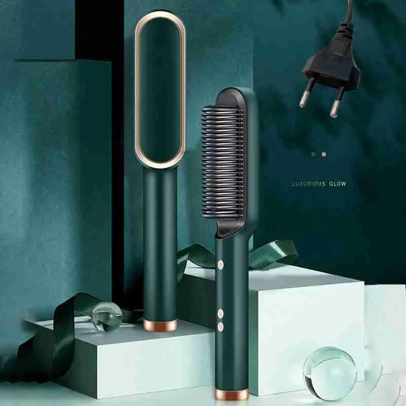 Anion Hair Escova Alisadora 3 em 1 – Alisa, Seca e Hidrata com Luzes de Íons – Bivolt - Imagem 2