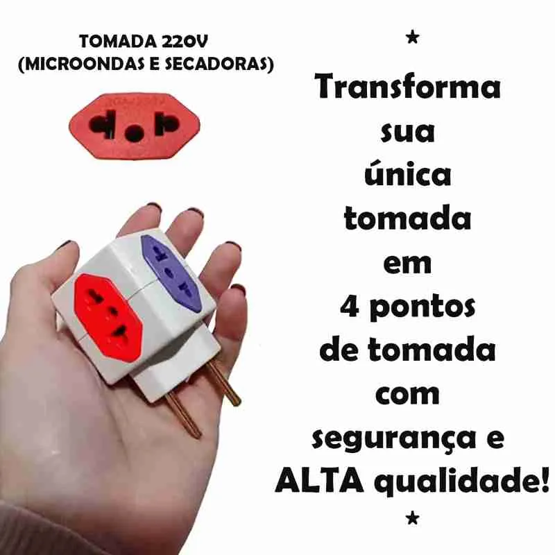 Adaptador Elétrico Tomada Benjamim Cubo Power - Imagem 5