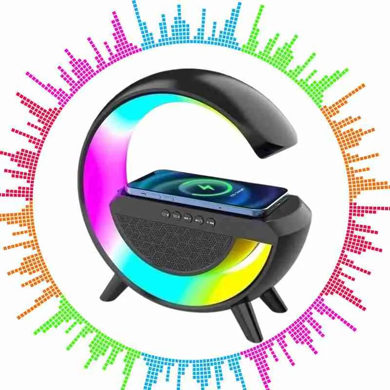 Luminária G Speaker Caixa De Som Carregador Por Indução - Imagem 2