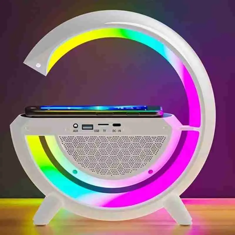 Luminária G Speaker Caixa De Som Carregador Por Indução - Imagem 4