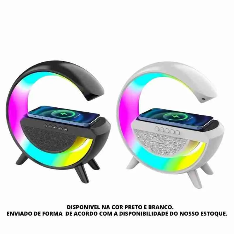 Luminária G Speaker Caixa De Som Carregador Por Indução - Imagem 6