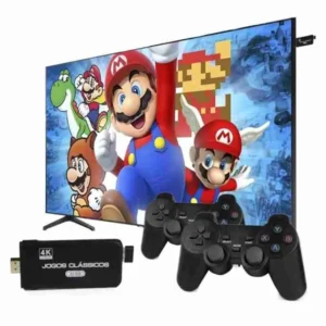 Video Game Stick 4K com 2 Controles Sem Fio e 3.000 Jogos Retrô