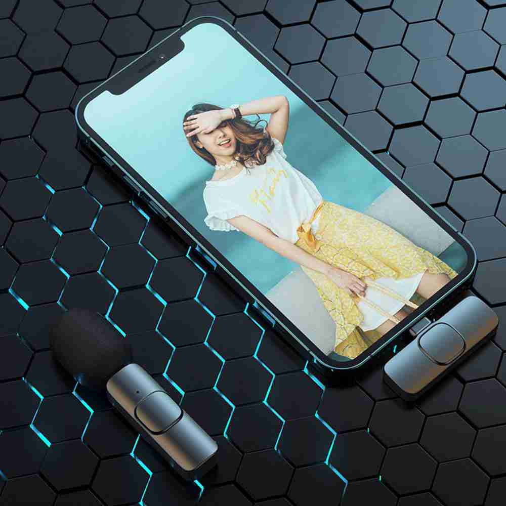 Microfone Lapela Sem Fio Compatível Android Usb C Type C - Imagem 3