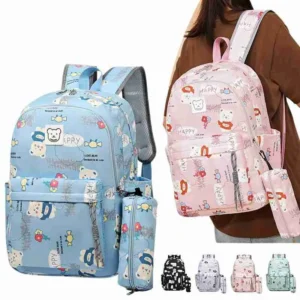 Mochila Escolar Com Estojo Infanto Juvenil Estampada Impermeável