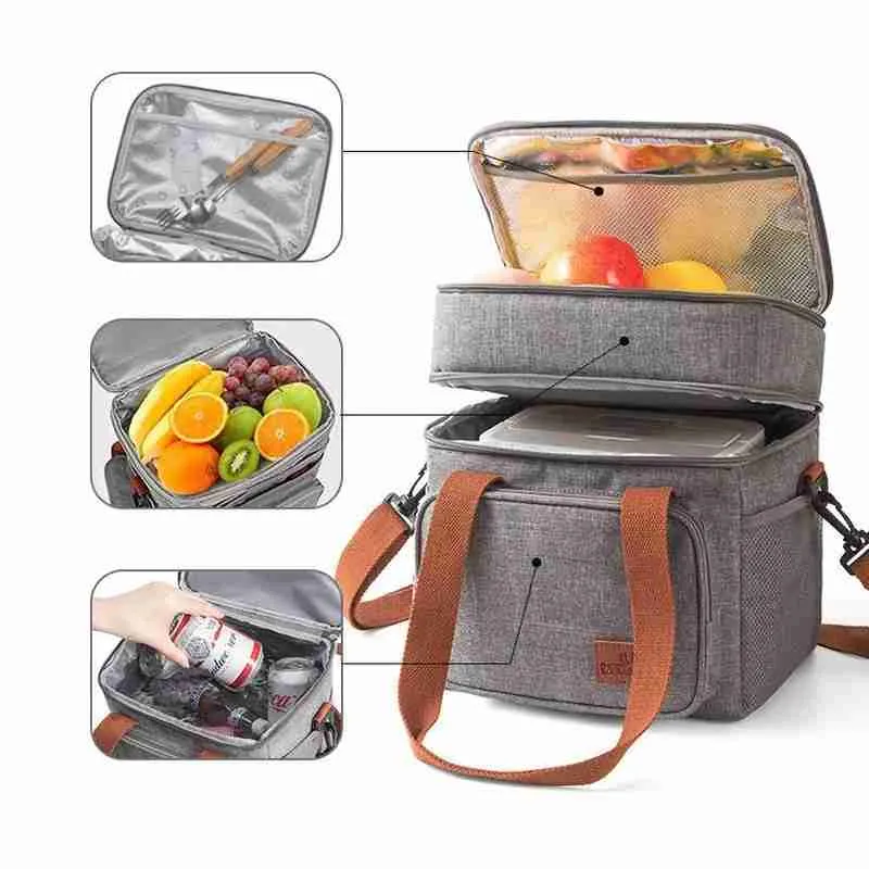 Bolsa Térmica Com Alça Transversal 2 Compartimentos - Imagem 3