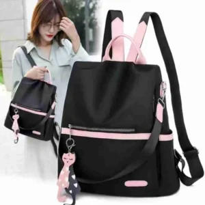 Bolsa Mochila Feminina Média Anti Furto Com Alça Transversal