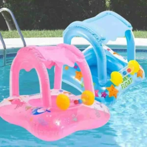 Boia Infantil Inflável Com Cobertura Baby Float Para Piscina