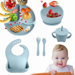 Kit Refeição Bebê Em Silicone – 6 Peças