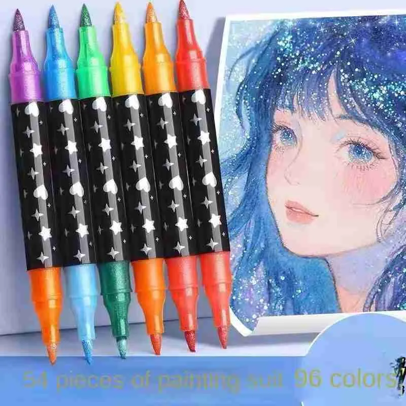 Kit de Canetas Marcadores Ponta Dupla Touch Love Glitter – 36 Canetas / 72 Cores - Imagem 6