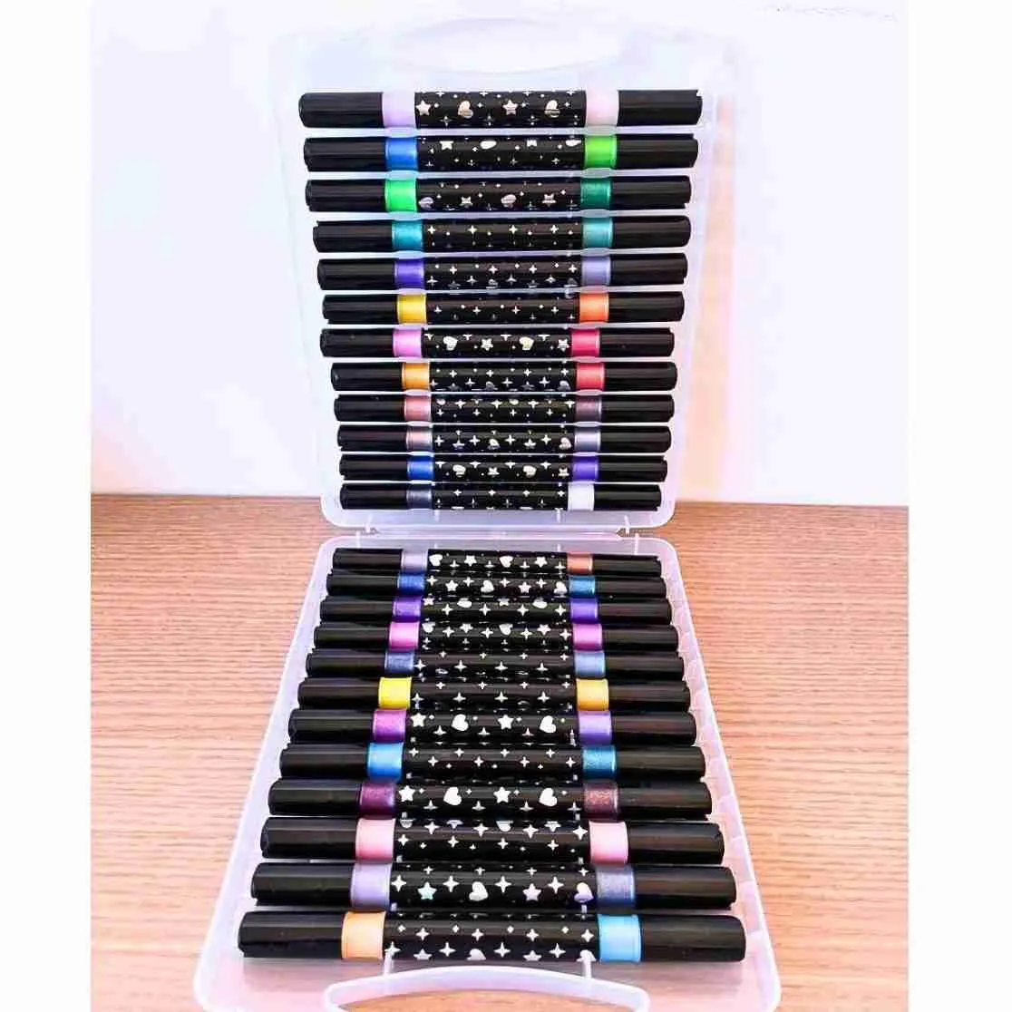 Kit de Canetas Marcadores Ponta Dupla Touch Love Glitter – 24 Canetas / 48 Cores - Imagem 2