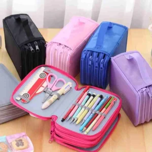 Estojo Escolar Grande Com 4 Divisórias Organizador Caneta Lápis