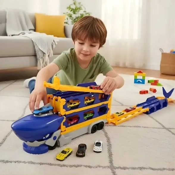 Caminhão Tubarão 2 em 1 Vira Pista com Lançador de Carrinhos - Imagem 2