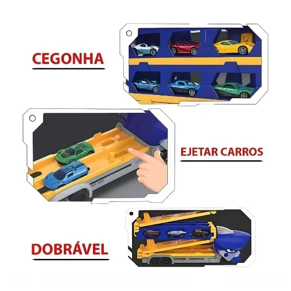 Caminhão Tubarão 2 em 1 Vira Pista com Lançador de Carrinhos - Imagem 4