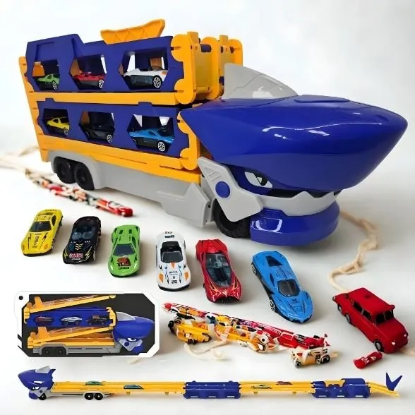 Caminhão Tubarão 2 em 1 Vira Pista com Lançador de Carrinhos - Imagem 5