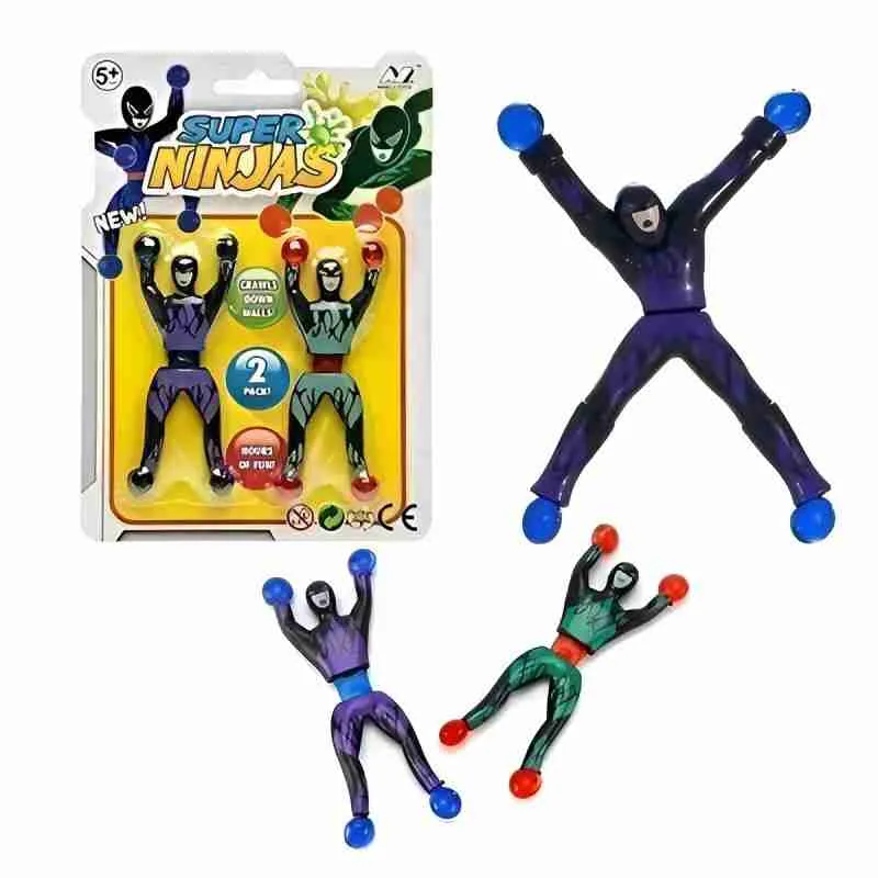 Boneco Super Ninjas Geleca Gruda Parede