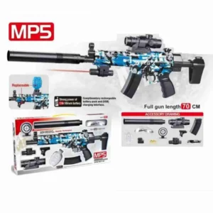 Pistola Lançador de Bolinha de Gel Automática Recarregável MP5 Com Laser