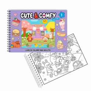 Livro De Colorir Cute & Comfy Tik Tok Capa Dura Holográfica
