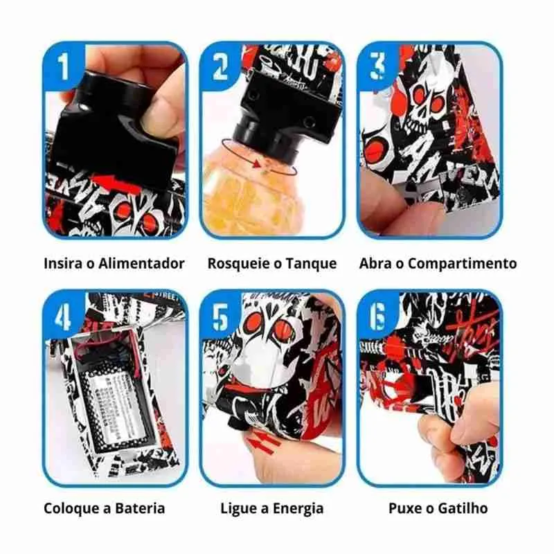 Arma Pistola Lançador de Bolinha de Gel Recarregável AK 47 - Imagem 10