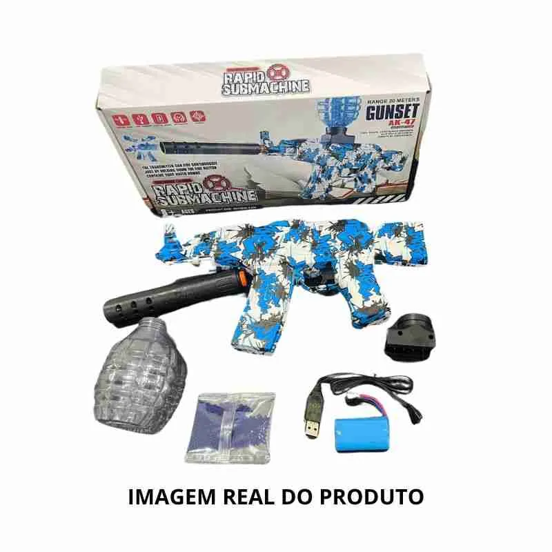 Arma Pistola Lançador de Bolinha de Gel Recarregável AK 47 - Imagem 12
