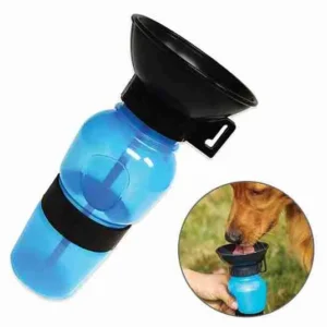 Bebedouro Squeeze Cantil Portátil de Plástico com Velcro Para Cachorro 600ml