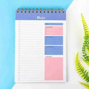Planner Diáio Vertical Espiral com Checklist – 50 Folhas