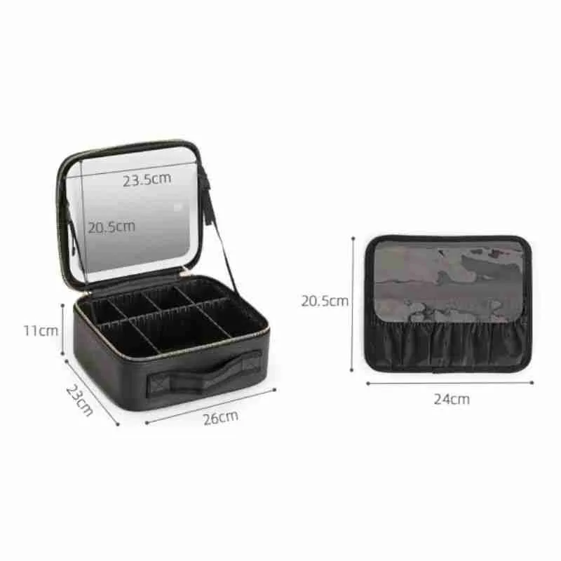 Maleta Necessaire De Maquiagem Com Espelho LED Multifuncional - Imagem 13