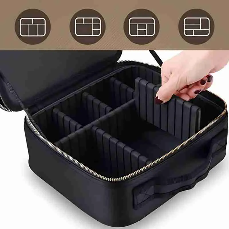 Maleta Necessaire De Maquiagem Com Espelho LED Multifuncional - Imagem 8