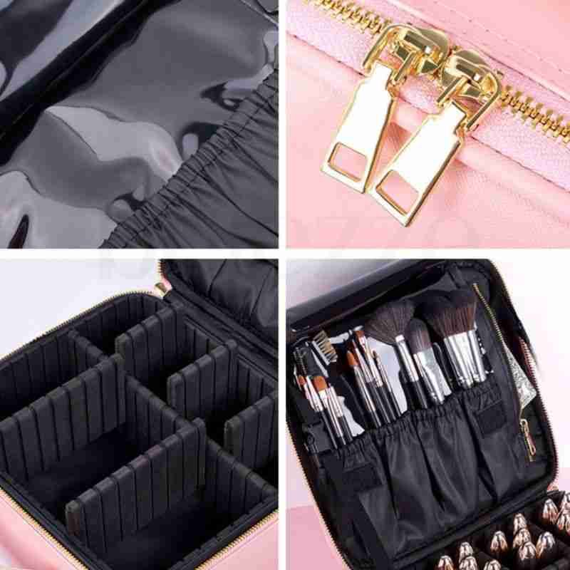 Maleta Necessaire De Maquiagem Com Espelho LED Multifuncional - Imagem 9