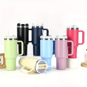 Copo Térmico 1,2 Litros Inox Pegador Borracha com Tampa e Canudo