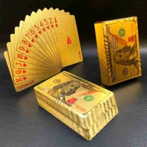 Cartas Baralho Dourado Resistente A Água Anti Rasgo Ouro