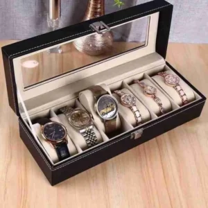 Caixa Organizadora De Relógios 6 Compartimentos