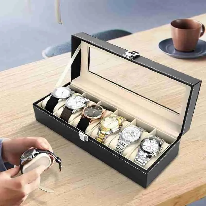 Caixa Organizadora De Relógios 6 Compartimentos - Imagem 2